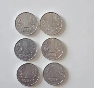 6 x 1 Marka 1977 mennica "A" Berlin-zestaw kolekcjonerski, Aukcja 6.13 — praca Michał, Domaszczyn