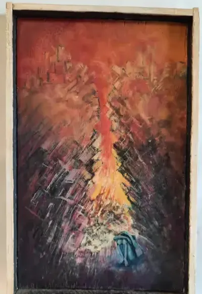 Abstrakcja Ciekawy Obraz Olejny — praca galeriaszafa, Bydgoszcz