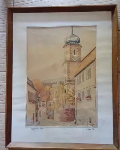 Akwarela sygnowana Alfons Diel 1948 — praca papas42, Turek