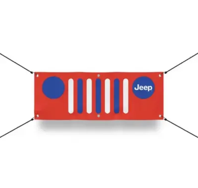 Baner plandeka Jeep 150x60cm — praca MM, Wieluń