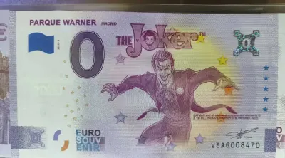 Banknot 0 Euro Parque Warner Joker Anniversary Hiszpania 2022 — praca banknotowy, Warszawa