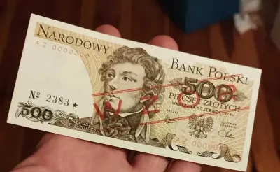 Banknot 500zl PRL z 1979r Kościuszko wzór speciman UNC — praca jjd, Bydgoszcz