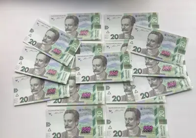 Banknota 20 Uan hrywien na 160 rocznicę urodzin I.Franka Ukraina — praca Nazarii Lazoryk, Toruń