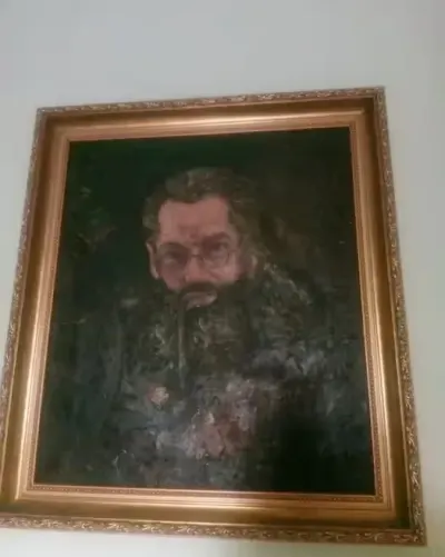 Bardzo stary obraz olejny z dedykacją na odwrocie sygnowany — praca Izabela, Rzeszów