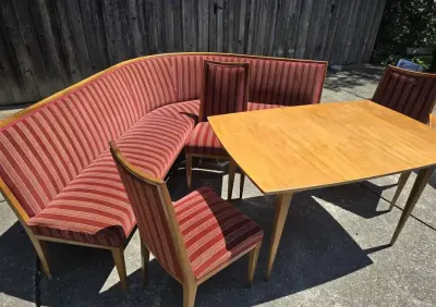 Bidermaier Antyk narożnik 5 krzesła stół — praca jar, Leszno