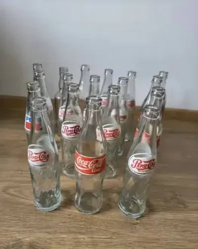 Butelki kolekcjonerskie Coca-Cola, Pepsi, Polmor — praca Bartosz, Stara Rawa