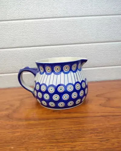 Ceramiczny Dzbanek - Bolesławiec - vintage - design - U — praca skarbywyszukane, Łask