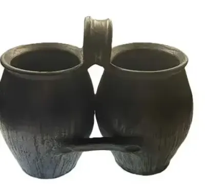 Ceramika ludowa siwaki dwojaki  wys 24 cm — praca Antykwariat Filemon, Wrocław