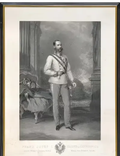 Cesarz Austrii i Węgier Franciszek Józef Habsburg, wymiar 108cm x 78cm — praca HERITAGE 2000, Sopot