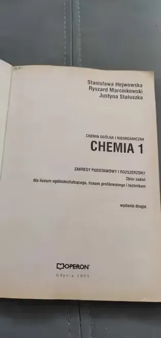Chemia 1 Zbiór Zadań Stanisława Hejwowska — praca Piotr, Solec Kujawski