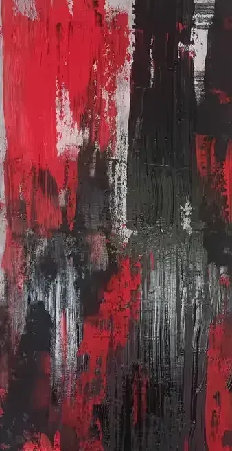Czerwono czarna abstrakcja 140x70 — praca Karo, Sosnowiec