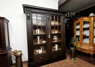Dębowa biblioteczka witryna  antyk 774/2025 — praca Jakub, Szczecin