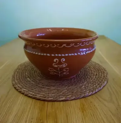 Duża donica ceramiczna Necel Kartuzy duży tulipan PRL — praca Ewa, Łódź
