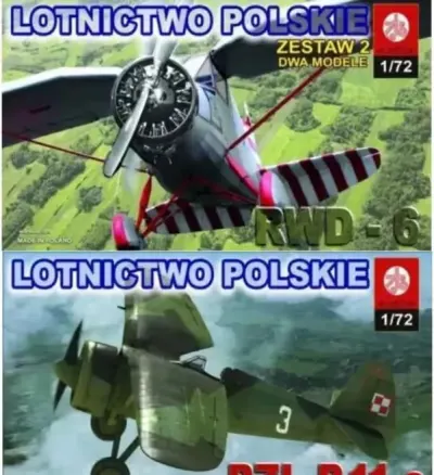 Dwa modele do sklejania samolot RWD-6 + PZL P.11c Plastyk S 066 — praca Markowe Zabawki Marek Dziewit, Gryfów Śląski