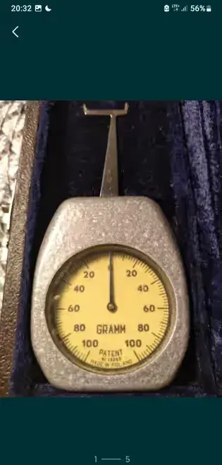 Dynamometr GRAMM do 100 g. Made in Poland PRL — praca Agnieszka, Łódź