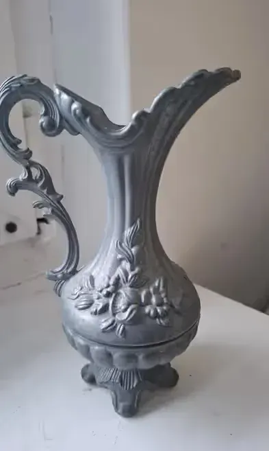Dzbanek włoski z cyny pewter Peltrato 95% cyna — praca Barbara, Kłodzko