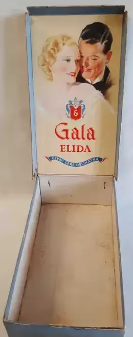 ELIDA Gala Warszawa Duże Pudełko po Kremach Stara Reklama ok. 1930 r. — praca galeriaszafa, Bydgoszcz