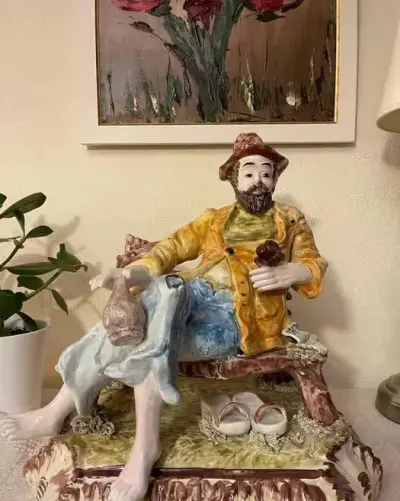 Figurka porcelanowa ceramika wielka ogromna Capodimonte Bossano 38 cm — praca Bike-Pro, Tomaszów Mazowiecki