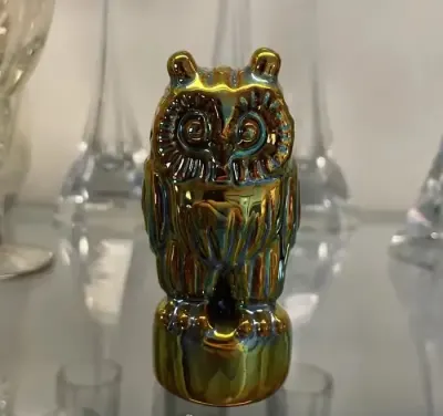 Figurka sowa Zsolnay Węgry, Art Deco — praca Paweł, Mińsk Mazowiecki