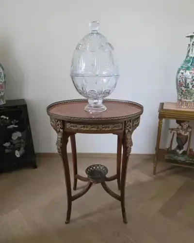Francuski Stolik Gueridon ok. 1900 Pałacowy Sygnowany Postument 88cm — praca StittGallery, Poznań