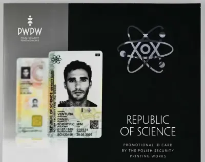 ID Republic of science. Unikat. Studyjny dokument z folderem. — praca Jacek, Kętrzyn
