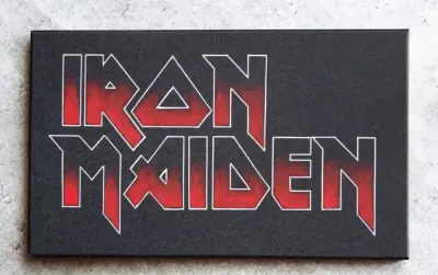 Iron Maiden Obrazek logo ręcznie grawerowane/malowane... Oryginalny prezent — praca Mariusz, Sandomierz