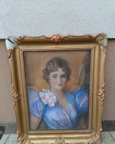 Józef Kidoń "Portret kobiety w błękitnej sukni" — praca Mariusz, Piekary Śląskie