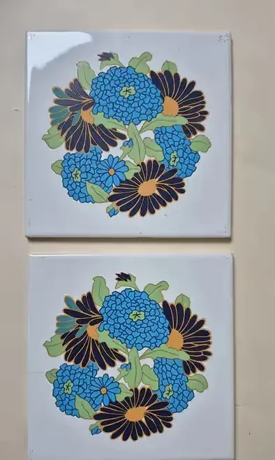 kafelki kwiatowe Villeroy Boch, 2 szt — praca Vintage, Warszawa