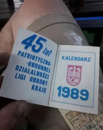 Kalendarz 1989r  format A7 — praca Sławek, Rypin