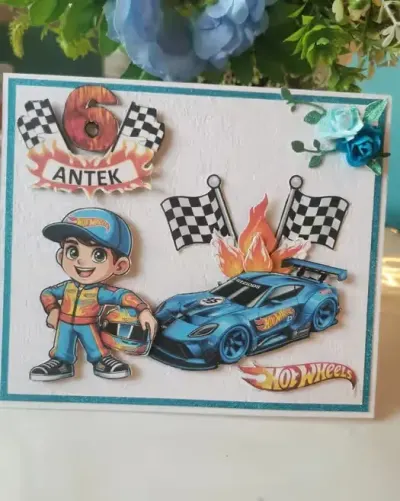 Kartka 6 urodziny - Hol Wheels — praca Katarzyna, Krotoszyn