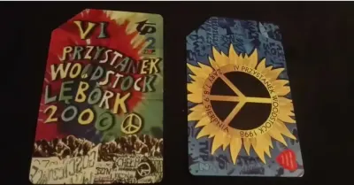 Karty telefoniczne Woodstock 2szt — praca Gosia, Łódź