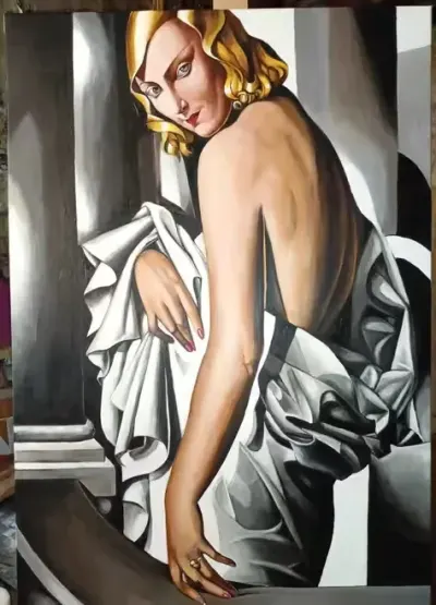 Kopia obrazu Tamary Łempickiej "Portret Marjorie Ferry" — praca Andrzej Masianis, Toruń