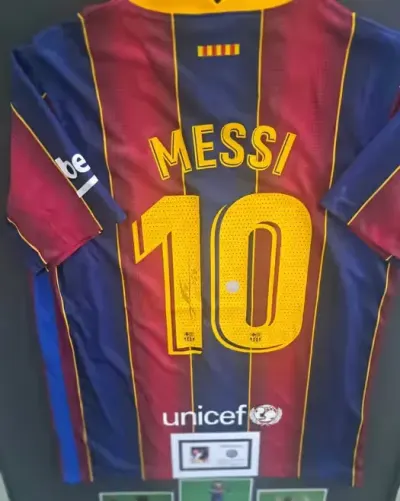 Koszulka z Autografem MESSI FC Barcelona 2020-21 — praca Maria, Gostynin