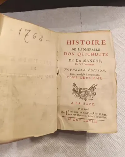 Książka 'Historia Wspaniałego Don Kichota z La Manchy' 1768 rok — praca Marek Ostaszewski, Rotmanka