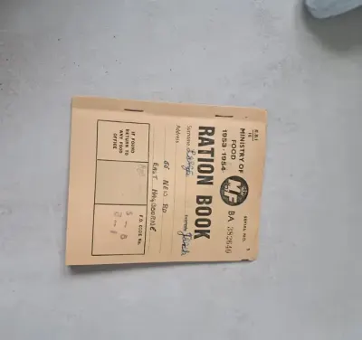 Ksiazka racji żywnościowych Ration Book 1953 kartki na żywność — praca Domiś, Karbowo
