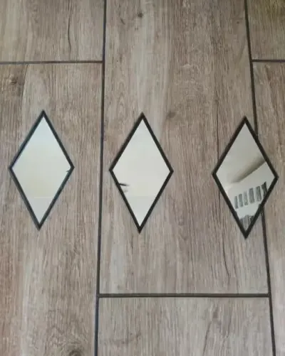 Lusterka Przyklejane na ścianę trzy w zestawie Dekoracyjne 14 na 8 cm — praca Groszeczek, Białystok