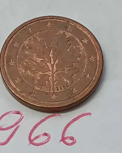 M966, stara moneta 1 euro cent Niemcy 2002 J starocie vintage — praca MonetyiOwo, Wągrowiec