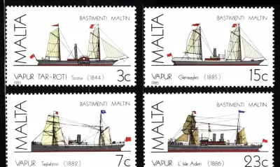 Malta 1985 Mi 739-742 Statki maltańskie (3 seria) MNH — praca Marek, Bydgoszcz