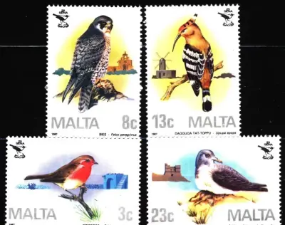 Malta 1987 Mi 762-765 Ptaki MNH — praca Marek, Bydgoszcz