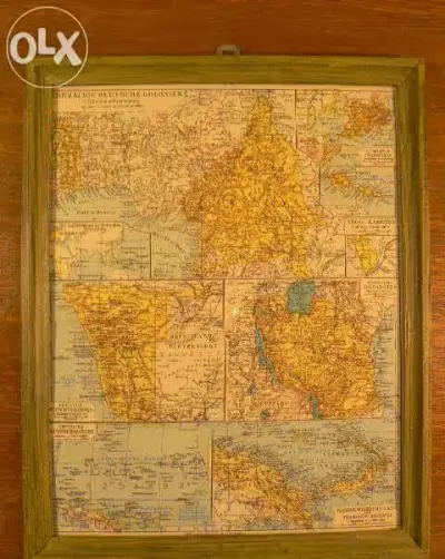 Mapa Deutsches Reich . EHEMALIGE DEUTSCHE KOLONIEN  . Oryginał . — praca Guenther, Poznań