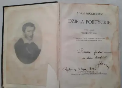 MICKIEWICZ DZIEŁA POETYCKIE wyd. Nowogródek 1933r. red. Pini UNIKAT !! — praca galeriaszafa, Bydgoszcz