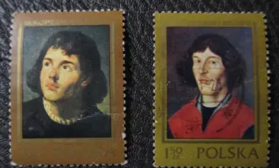 Mikołaj Kopernik - 2 znaczki — praca Jacek, Jaworzno