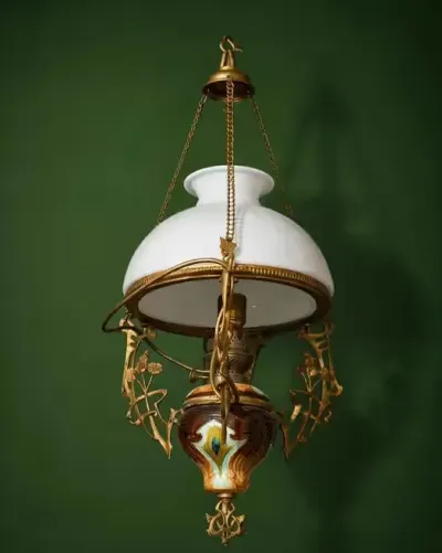 Monumentalna Antyczna Lampa Pałacowa z Majoliki – Unikalny Zabytek — praca Jacek, Zielona Góra