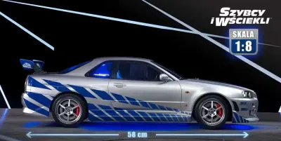 Nissan skyline R-34 w skali 1:8 / Fast and Furious/ Deagostini — praca Kacper, Inowrocław