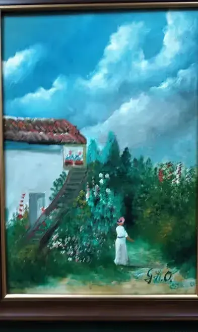 Obraz olejny na desce . Sygnowany. — praca Aleksander Nowakowski, Orzesze