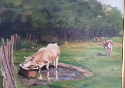 Obraz olejny na płótnie . Sygnowany. — praca Aleksander Nowakowski, Orzesze