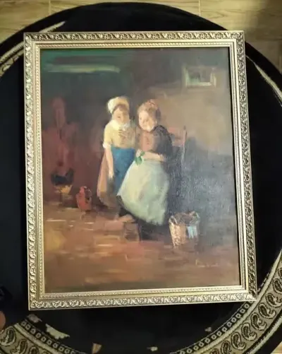 Obraz olejny na płótnie.Sygnowany.Nicolai Coster — praca Aleksander Nowakowski, Orzesze