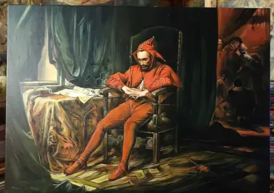 Obraz olejny na podstawie wybranego wzoru — praca Andrzej Masianis, Toruń