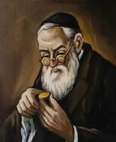 Obraz portret "Żyd" — praca Mira, Łódź