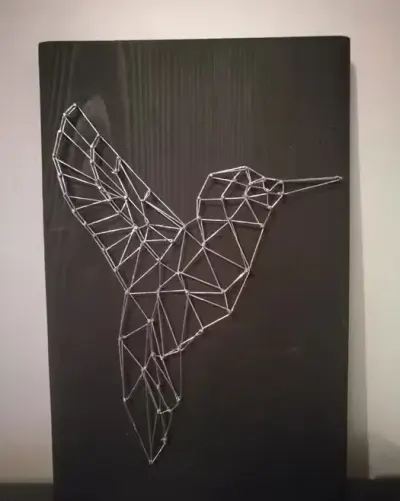 Obraz string art koliber/wilk/lis/sowa/jeleń/buldożek/kot — praca Karolina, Gdynia